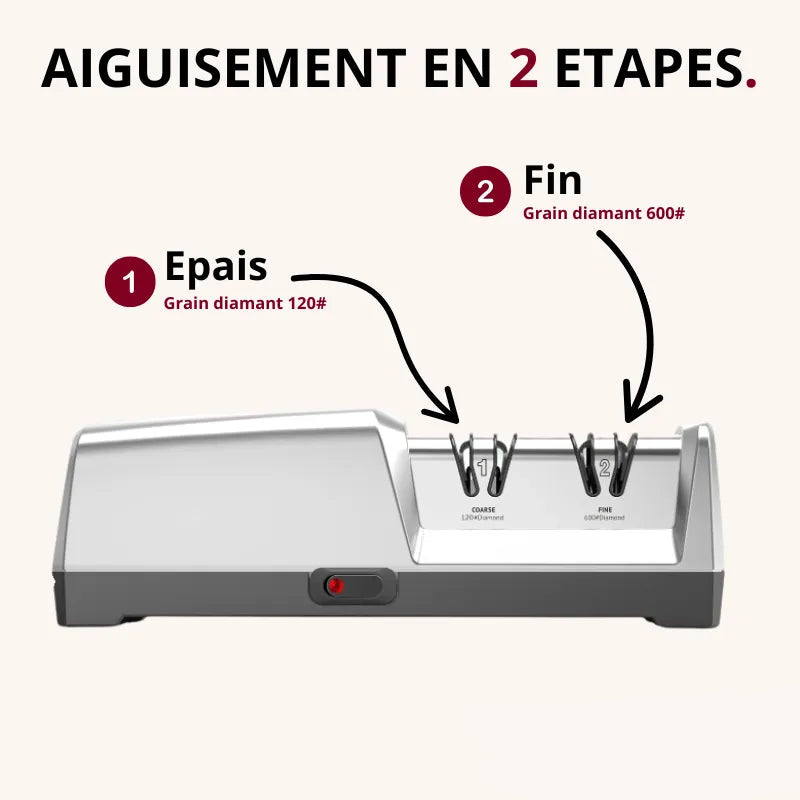 Aiguiseur couteau électrique affutage diamant en 2 étapes Mon aiguiseur couteau