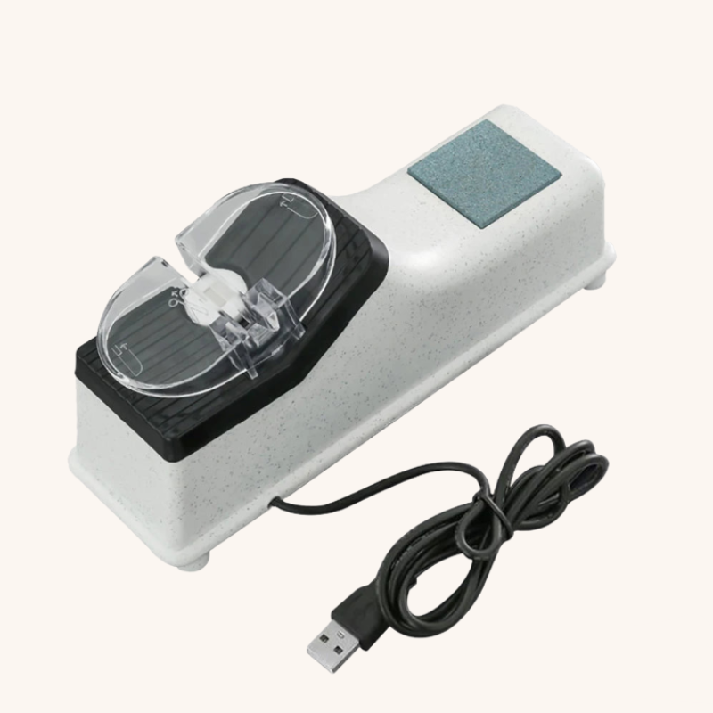 Aiguiseur couteau électrique blanc charge USB Mon aiguiseur couteau