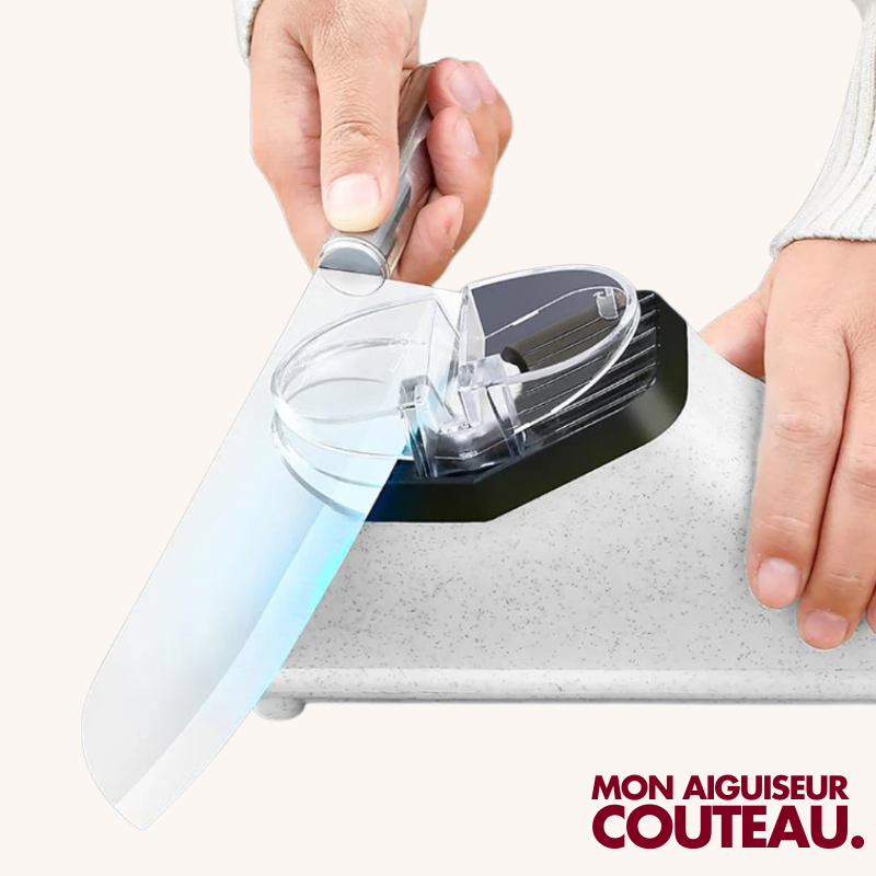 Aiguiseur couteau électrique blanc charge USB Mon aiguiseur couteau