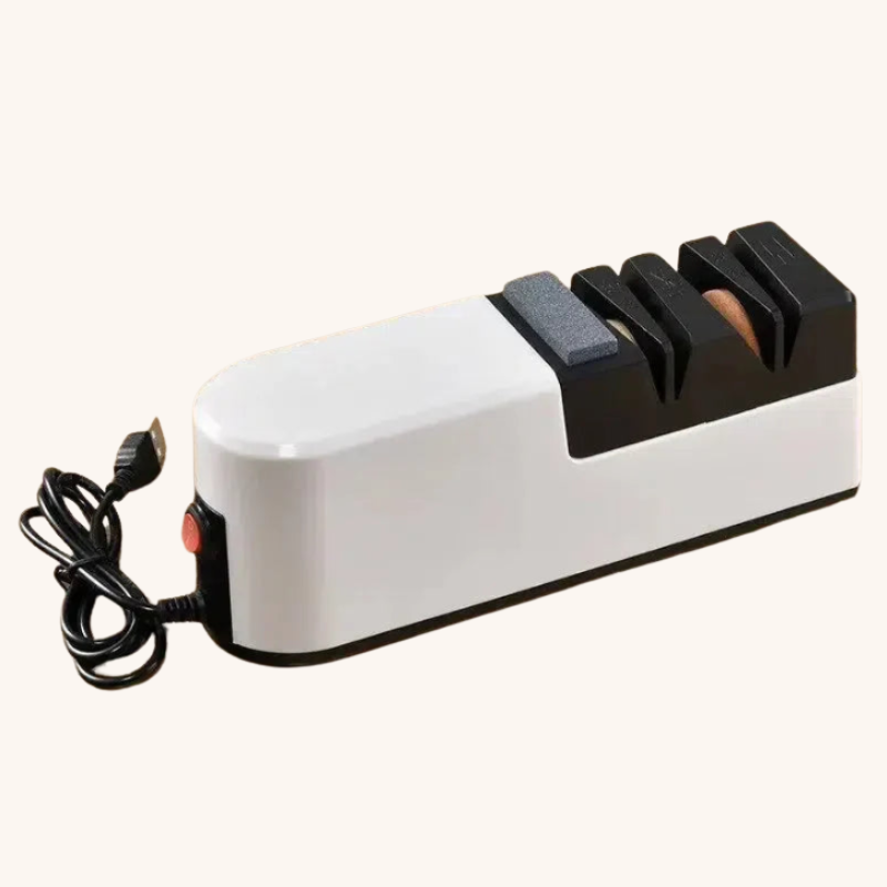 Aiguiseur couteau électrique blanc et noir double fonction Aiguiseur Couteau