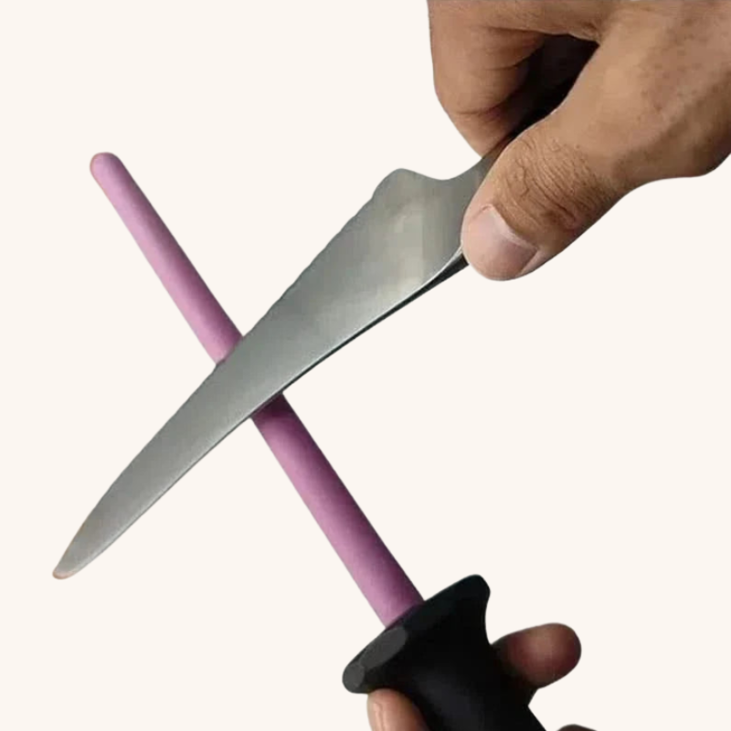 Fusil à aiguiser en céramique rose longue Aiguiseur Couteau