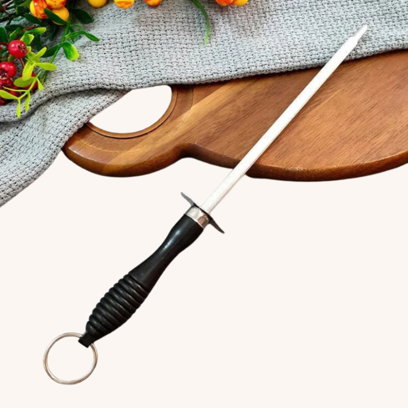 Fusil à aiguiser ergonomique manche noir Aiguiseur Couteau