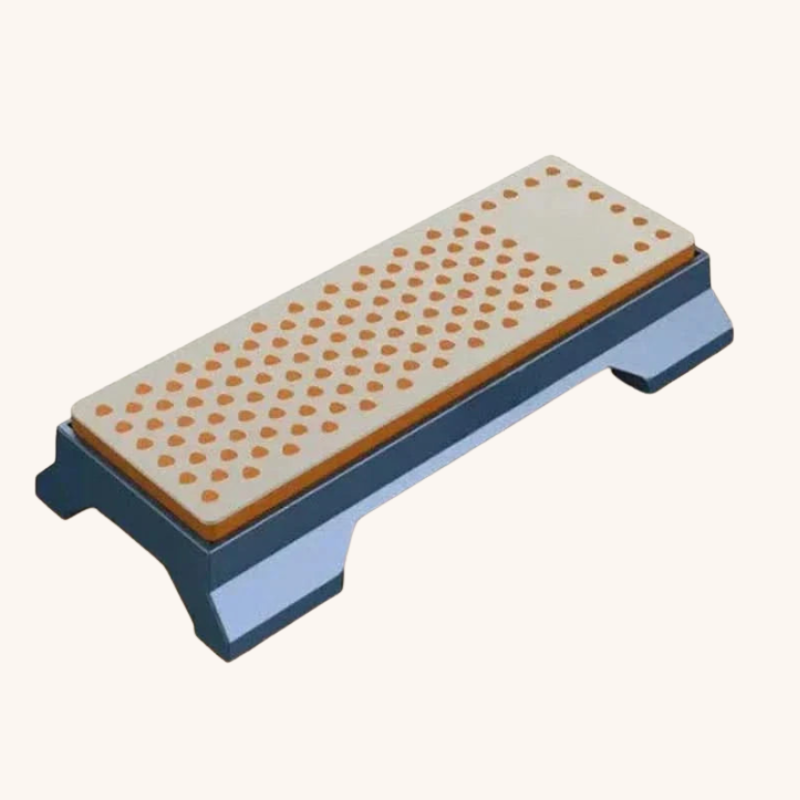 Pierre à aiguiser type diamant double face sur support Aiguiseur Couteau