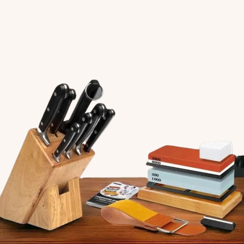 Pierres à aiguiser ensemble professionnel complet Aiguiseur Couteau