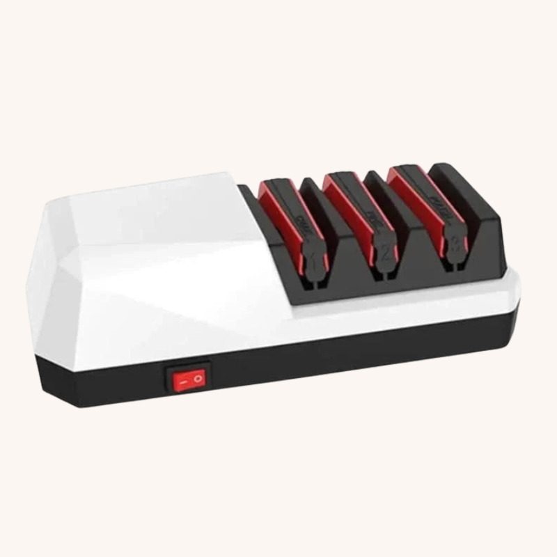 Aiguiseur couteau électrique blanc aiguisage en trois étapes Rouges Aiguiseur Couteau