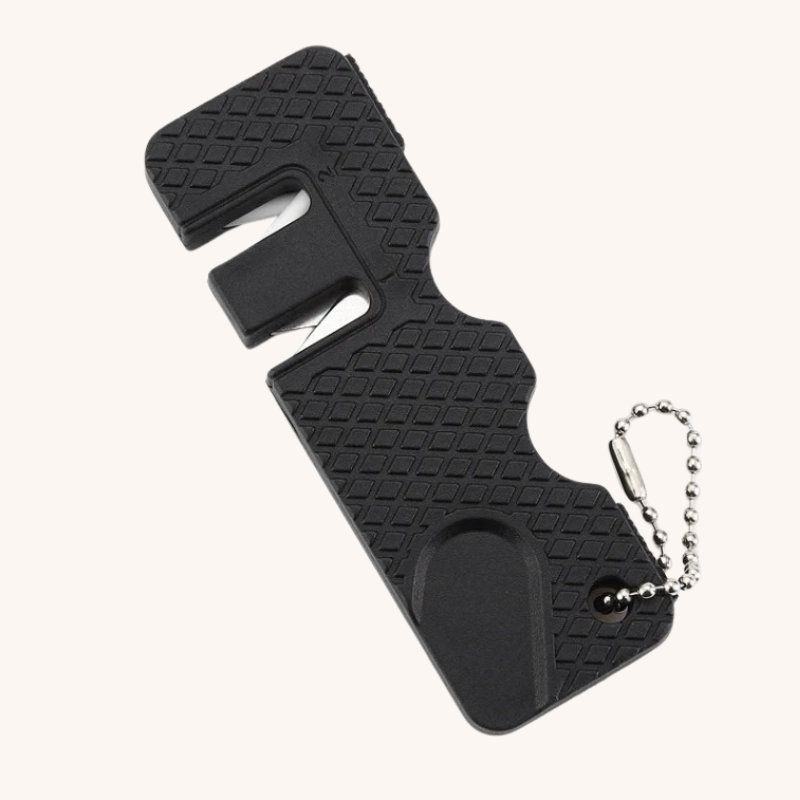 Aiguiseur couteau léger et coloré porte clé Noir Mon aiguiseur couteau
