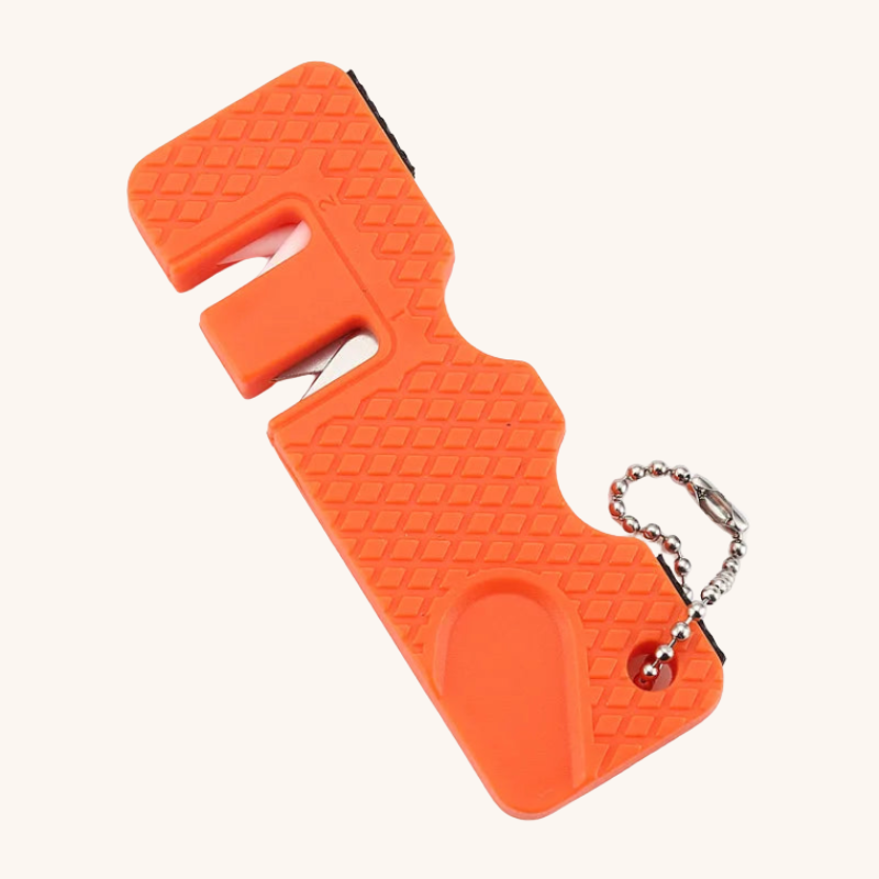Aiguiseur couteau léger et coloré porte clé Orange Mon aiguiseur couteau