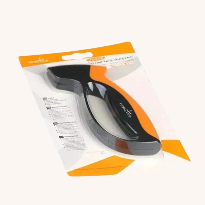 Aiguiseur couteau manuel noir et orange ergonomique Aiguiseur Couteau