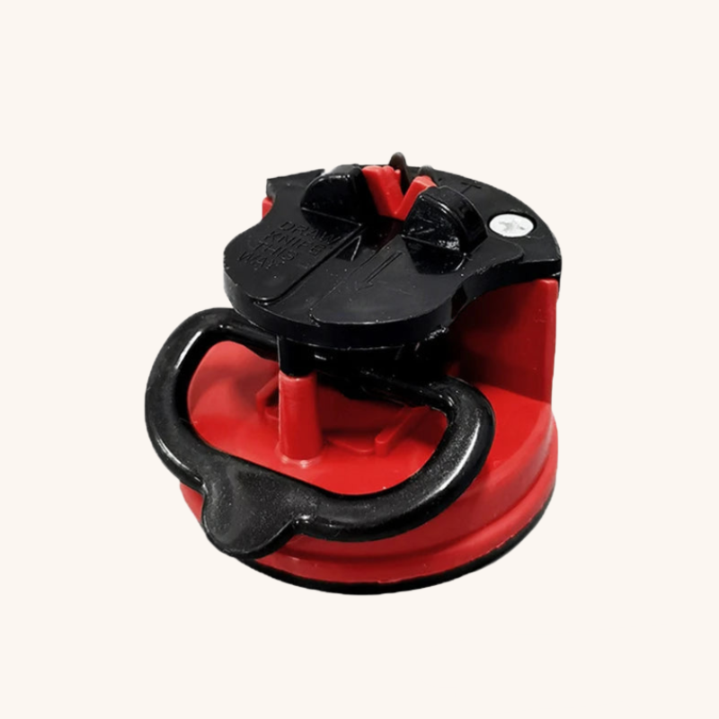 Aiguiseur couteau manuel rouge ventouse sécuritaire Mon aiguiseur couteau