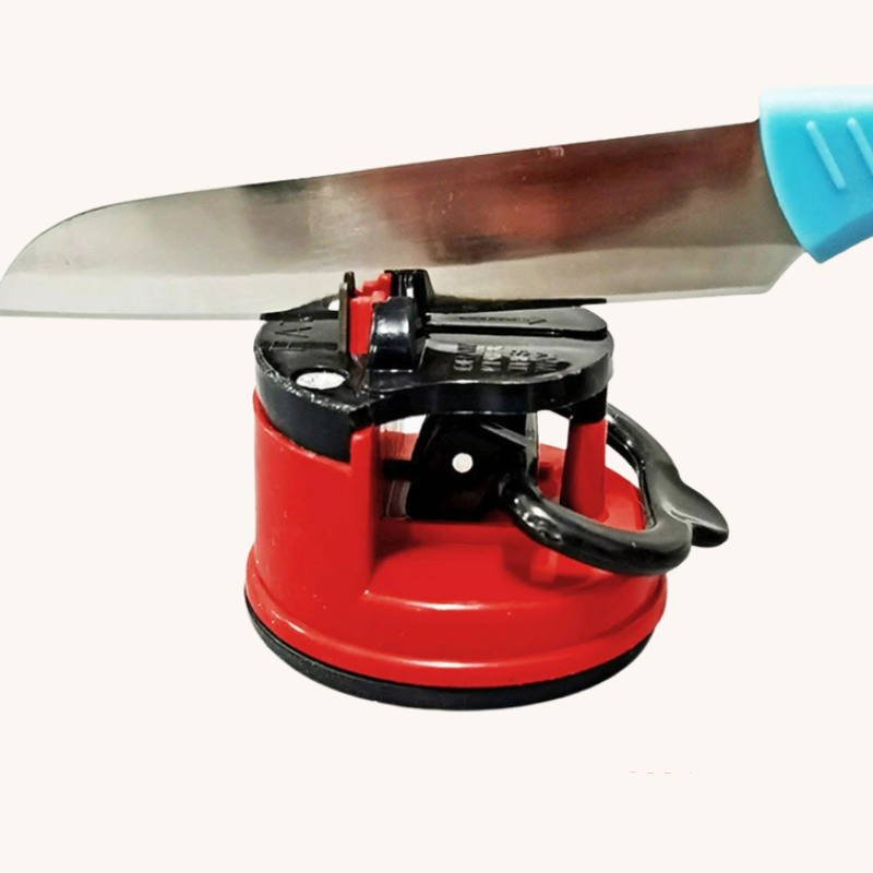 Aiguiseur couteau manuel rouge ventouse sécuritaire Mon aiguiseur couteau