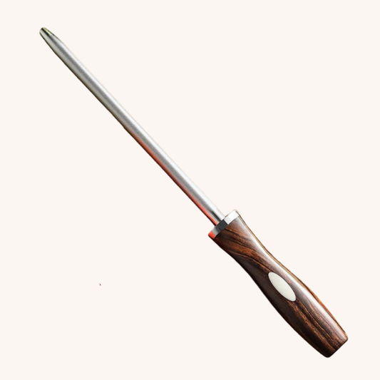Fusil à aiguiser ergonomique manche en bois Aiguiseur Couteau
