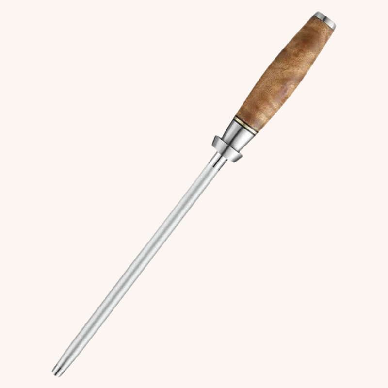 Fusil à aiguiser moderne manche en bois Aiguiseur Couteau