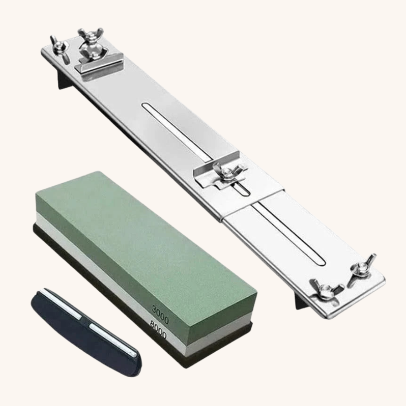 Pierre à aiguiseur avec support ajustable kit complet Grains #3000 #8000 Aiguiseur Couteau