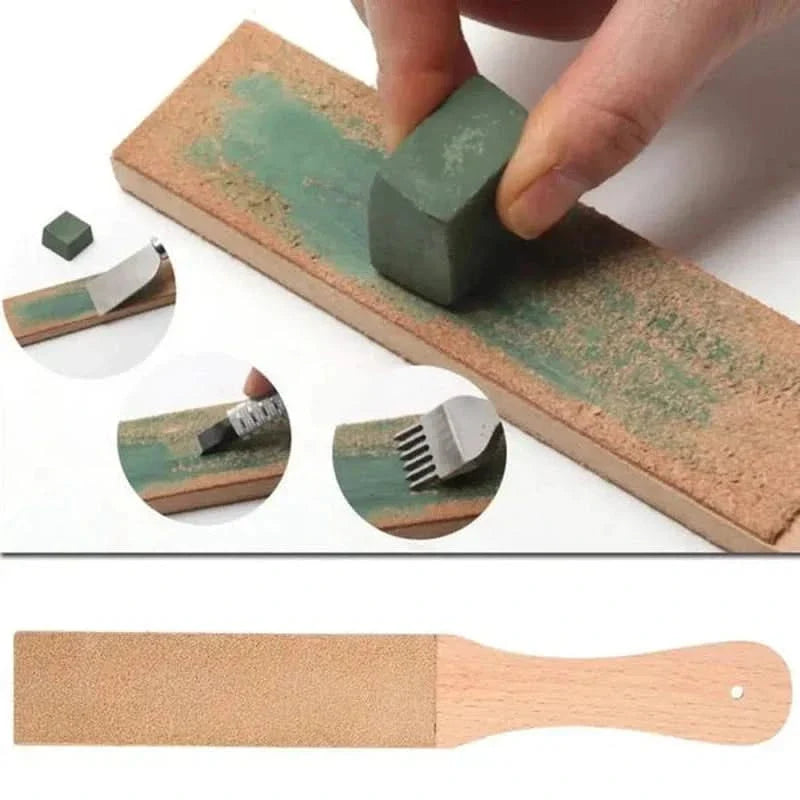 Planche à polir en cuir et bois pour aiguiser couteau Aiguiseur Couteau